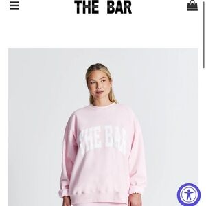 The Bar Pink Varsity Sweatshirt NWT blush